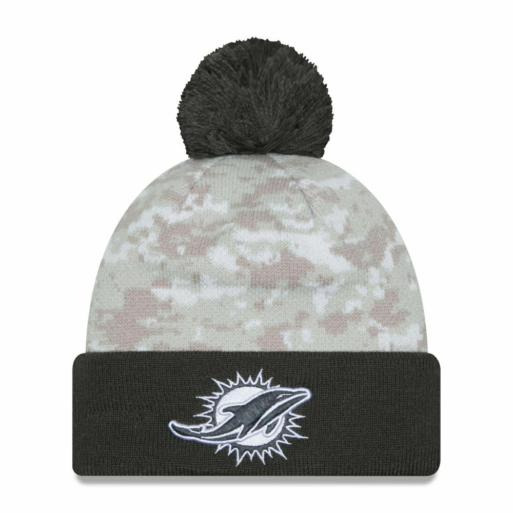 Miami Dolphins 2024 NFL Salute to Service New Era Sport Pom Knit - Taass on sale