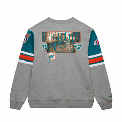Miami Dolphins Mitchell & Ness All Over Crew 4.0 NFL Pullover Gray - Taass discount