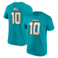 Tyreek Hill #10 Miami Dolphins Player NFL T-Shirt Aqua - Taass discount