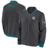 Miami Dolphins NFL Sideline Nike Coach Bomber Jacket - Taass US