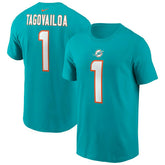 Tua Tagovailoa #1 Miami Dolphins Nike Player NFL T-Shirt Aqua - Taass outlet