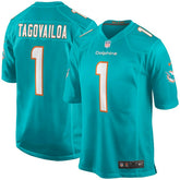 Tua Tagovailoa #1 Miami Dolphins Nike Game NFL Football Jersey Aqua - Taass US