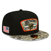 Miami Dolphins 2021 NFL On-Field Salute to Service New Era 59FIFTY Fitted Cap - Taass Online