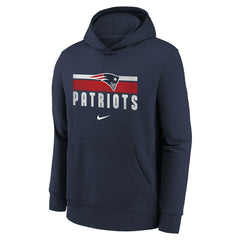New England Patriots NFL Team Stripes Nike Club Hoodie (YOUTH) - Taass US