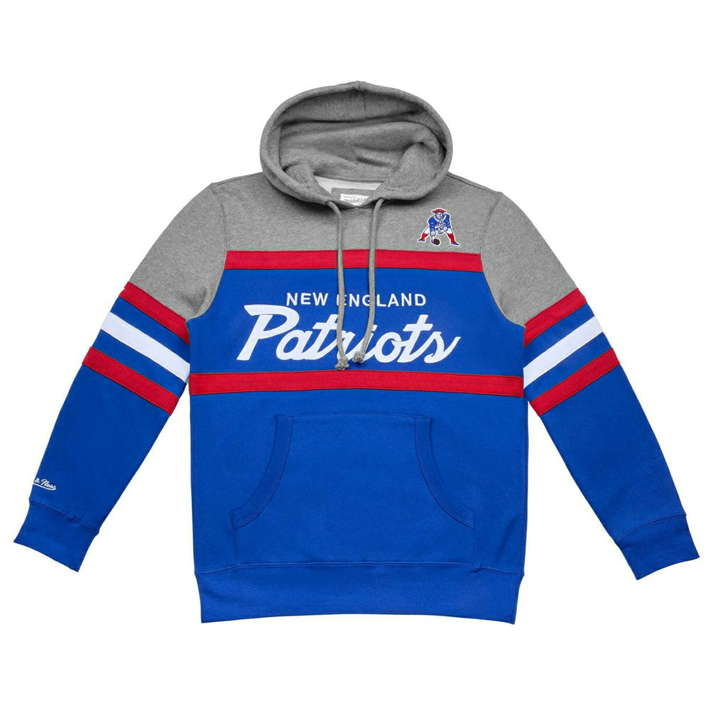 New England Patriots Head Coach Mitchell & Ness NFL Throwback Football Hoodie - Taass sale