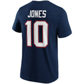 Mac Jones #10 New England Patriots Iconic Player NFL T-Shirt Navy - Taass US