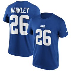 Saquon Barkley #26 New York Giants Iconic Player NFL T-Shirt Blue - Taass outlet