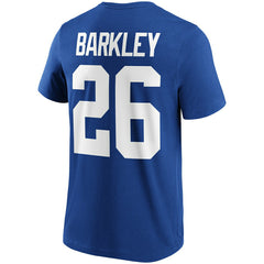 Saquon Barkley #26 New York Giants Iconic Player NFL T-Shirt Blue - Taass outlet