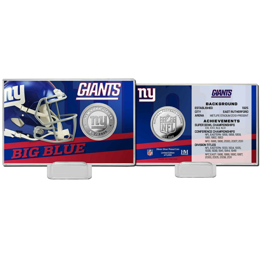 New York Giants Team History Highland Mint Silver Coin Card - Taass discount