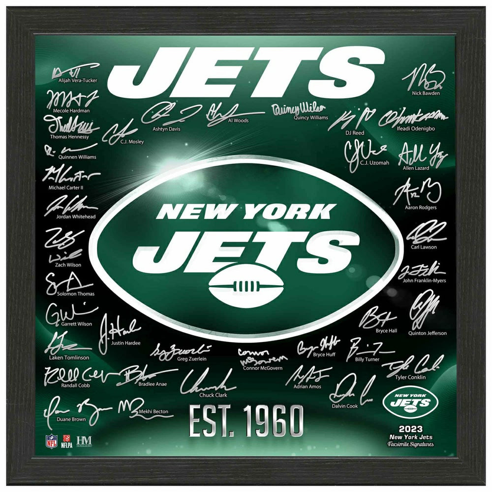New York Jets 2023/24 Signature Team Logo Framed NFL Photo - Taass sale