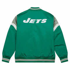 New York Jets Mitchell & Ness Heavyweight Satin NFL Jacket - Taass on sale