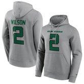 Zach Wilson #2 New York Jets Iconic Player NFL Hoodie Grey - Taass US