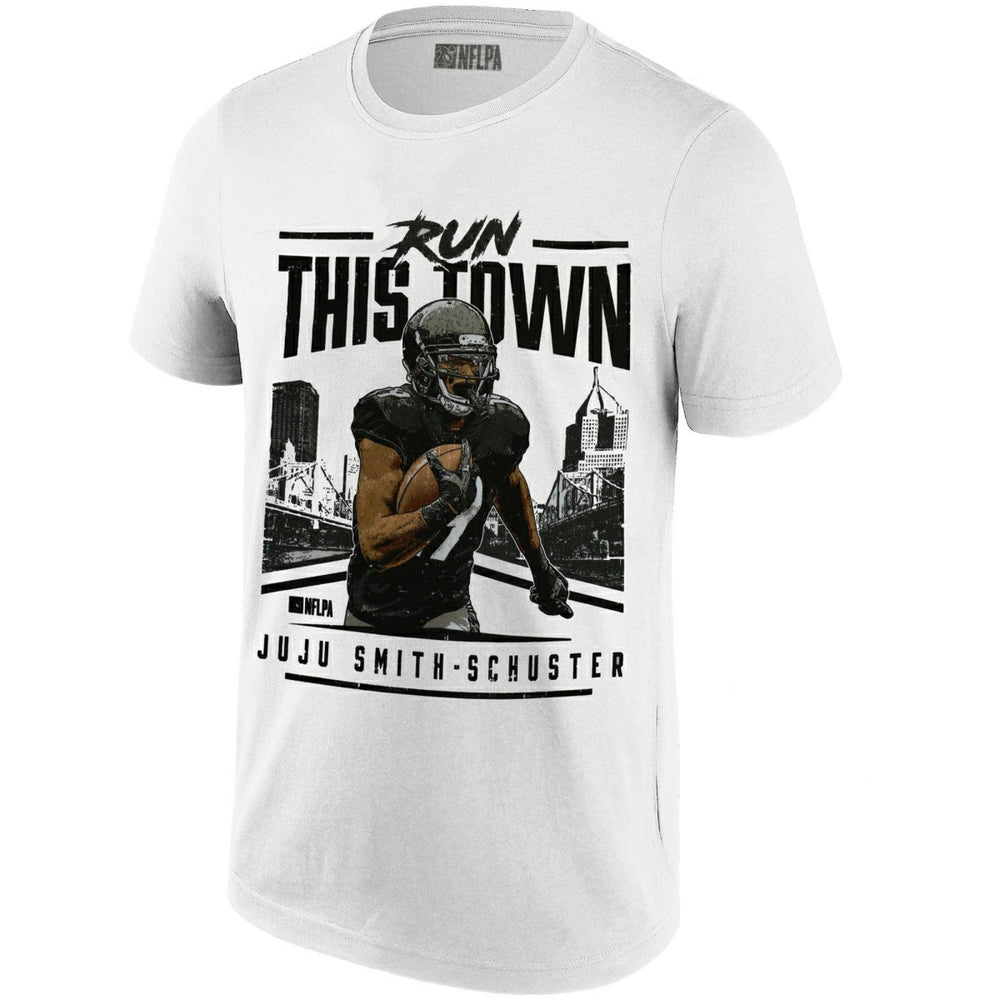 JuJu Smith-Schuster Pittsburgh Run This Town NFLPA T-Shirt White - Taass on sale