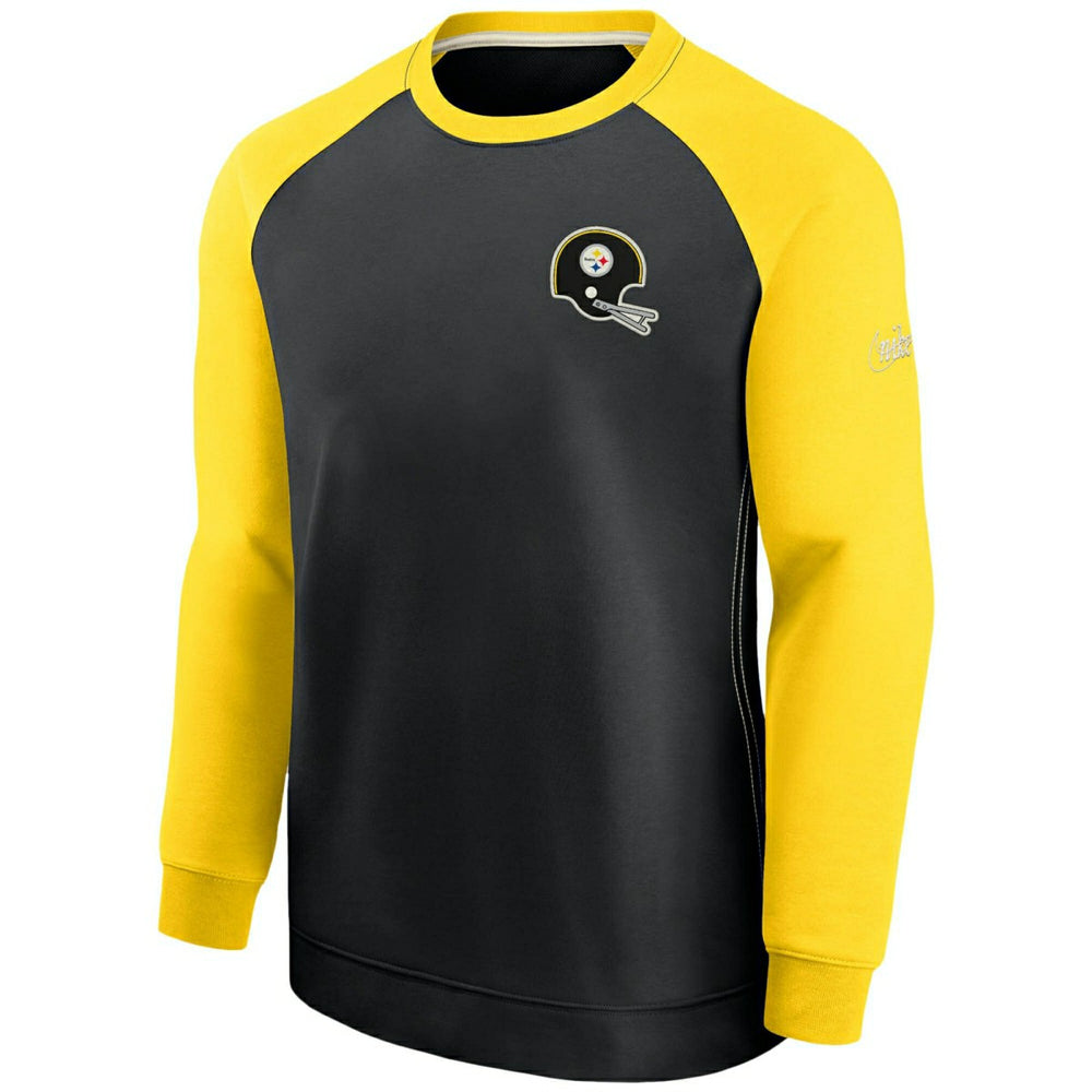 Pittsburgh Steelers Raglan NFL Throwback Nike Crewneck Pullover - Taass outlet