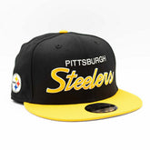 Pittsburgh Steelers 2-Tone Throwback Script New Era 9FIFTY NFL Snapback Cap - Taass Online