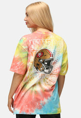 San Francisco 49ers Rainbow Tie-Dye Recovered Relaxed NFL T-Shirt - Taass discount