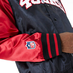 San Francisco 49ers Satin New Era NFL Bomber Jacket - Taass on sale