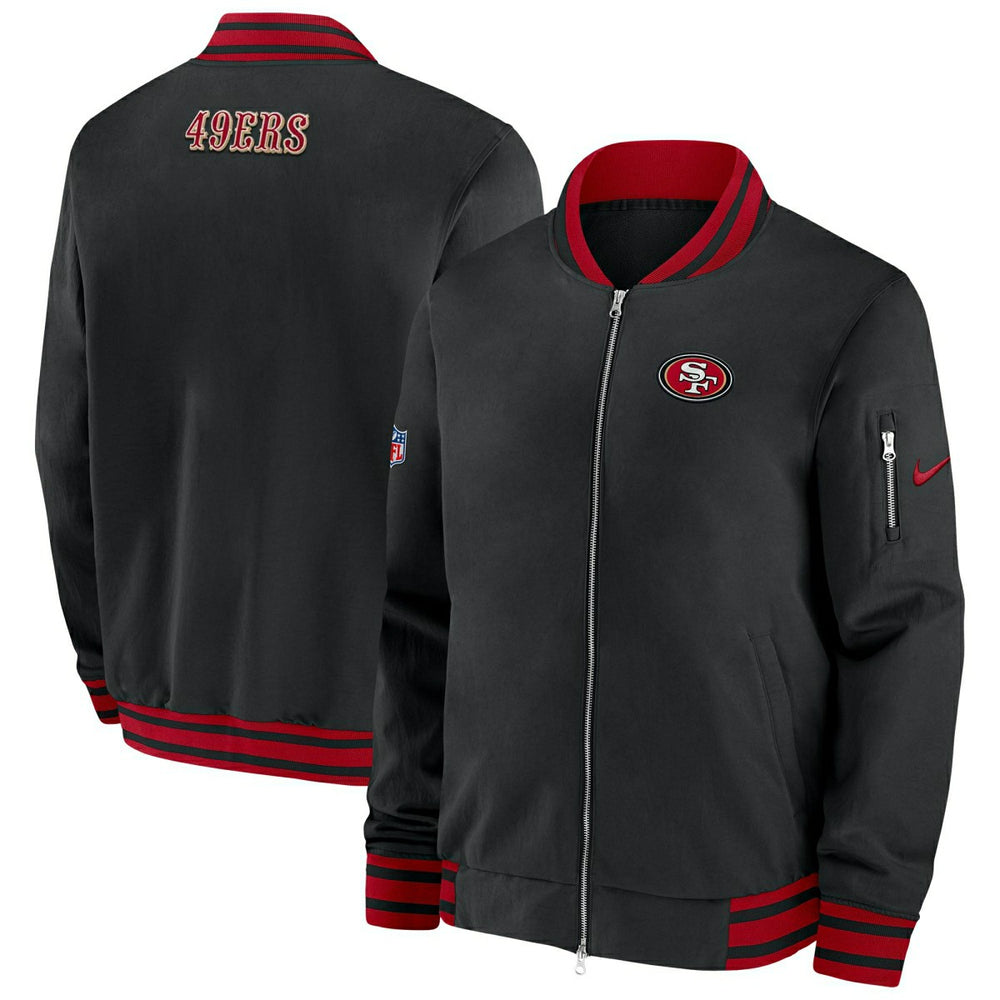 San Francisco 49ers NFL Sideline Nike Coach Bomber Jacket - Taass discount