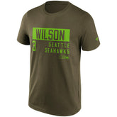 Russell Wilson Seattle Seahawks Camo Fashion NFL T-Shirt Kahki - Taass sale