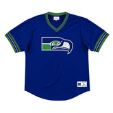 Seattle Seahawks Unbeaten Mitchell & Ness NFL V-Neck Mesh Shirt Blue - Taass outlet