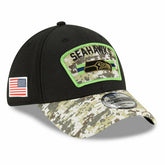 Seattle Seahawks 2021 NFL On-Field Salute to Service New Era 39THIRTY Flex Fit Cap - Taass US