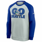Seattle Seahawks GO SEATTLE Nike Throwback NFL Crewneck Pullover - Taass on sale