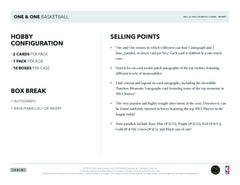 2021/22 Panini One and One Basketball NBA Hobby Box - Taass on sale