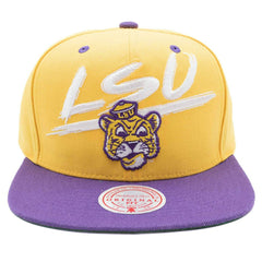 LSU Tigers Transcript Mitchell & Ness Snapback NCAA Cap - Taass on sale