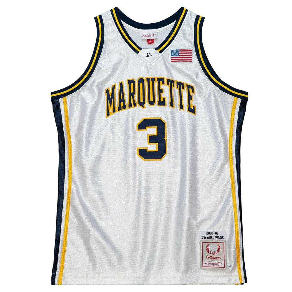Dwyane Wade #3 Marquette University 2002-03 Authentic NCAA Jersey White - Taass US