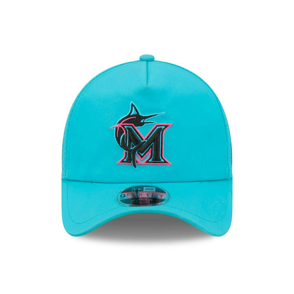 Miami Marlins 2026 MLB City Connect 9FORTY APEX Trucker Cap Teal - Taass on sale