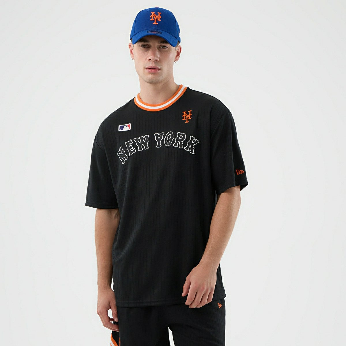 New York Mets Team Arch Oversized MLB T-Shirt Black - Taass Online