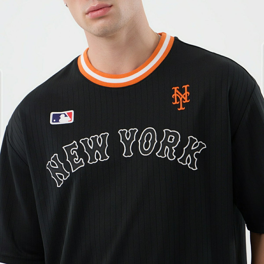 New York Mets Team Arch Oversized MLB T-Shirt Black - Taass Online