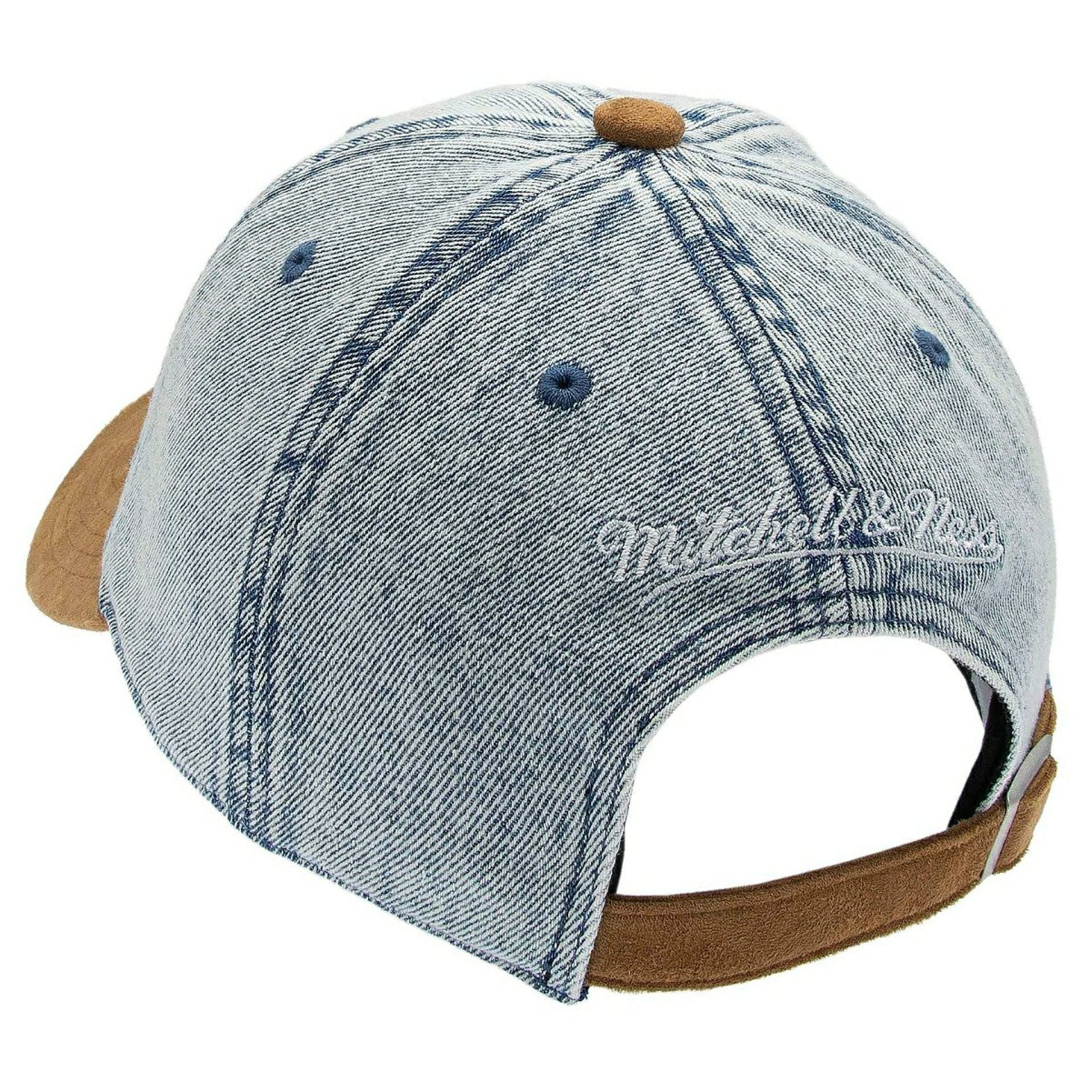 Boston Celtics Denim Suede 1904 Strapback NBA Cap Blue/Brown - Taass for sale