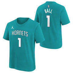 Lamelo Ball #1 Charlotte Hornets Player NBA T-Shirt Teal (YOUTH) - Taass outlet