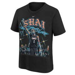Shai Gilgeous-Alexander OKC Thunder NBA City Edition T-Shirt Black (YOUTH) - Taass on sale
