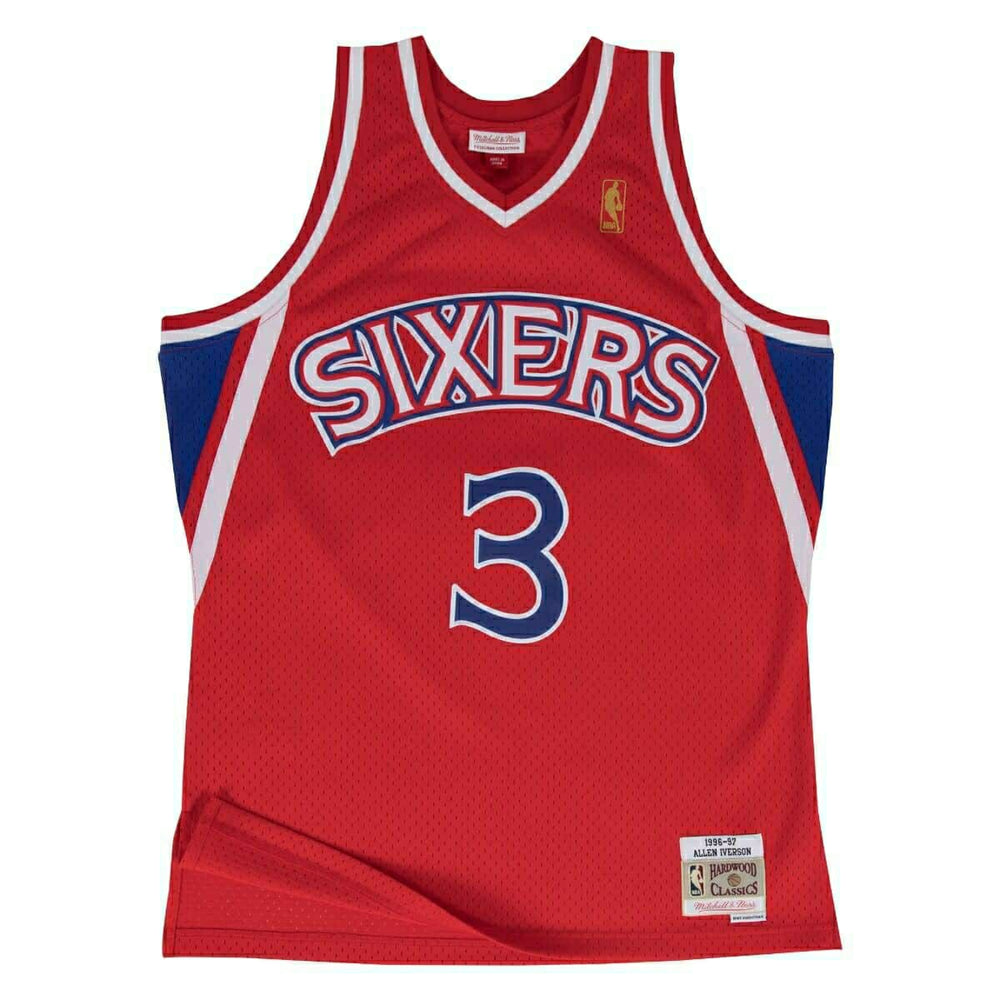 Allen Iverson #3 Philadelphia 76ers 1996-97 Swingman NBA Jersey Red - Taass for sale
