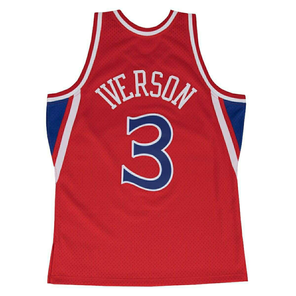 Allen Iverson #3 Philadelphia 76ers 1996-97 Swingman NBA Jersey Red - Taass for sale