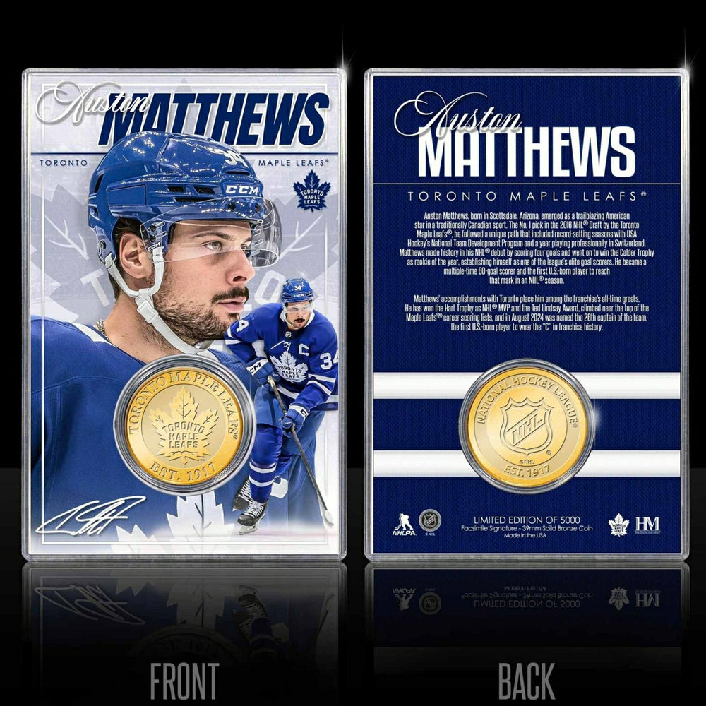 Auston Matthews Toronto Maple Leafs Acrylic Bronze Coin Holder - Taass sale