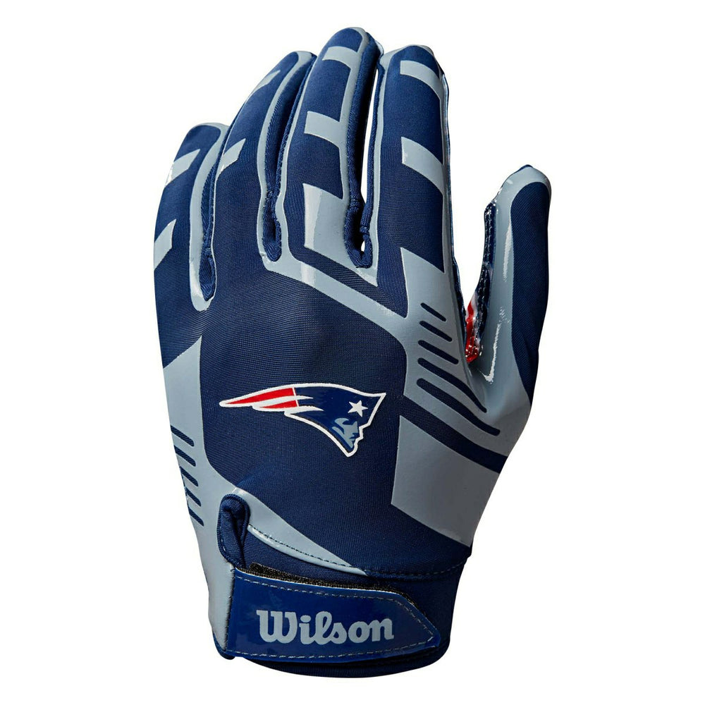 New England Patriots Wilson Stretch-Fit NFL Receivers Gloves - Taass on sale