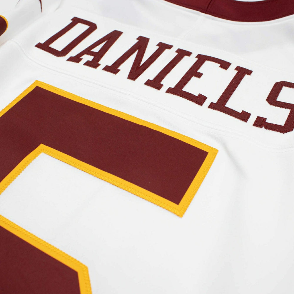 Jayden Daniels #5 Washington Commanders Sewn Down Limited NFL Jersey White - Taass Online