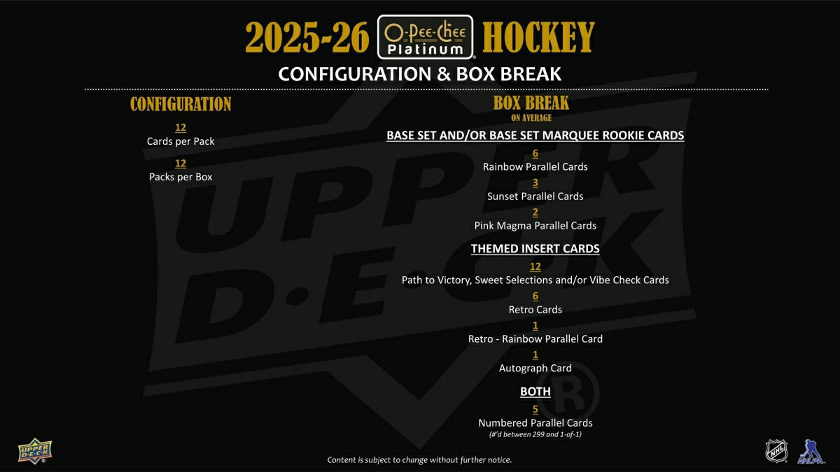 2025/26 Upper Deck O-Pee-Chee Platinum Hockey NHL Hobby Pack - Taass sale
