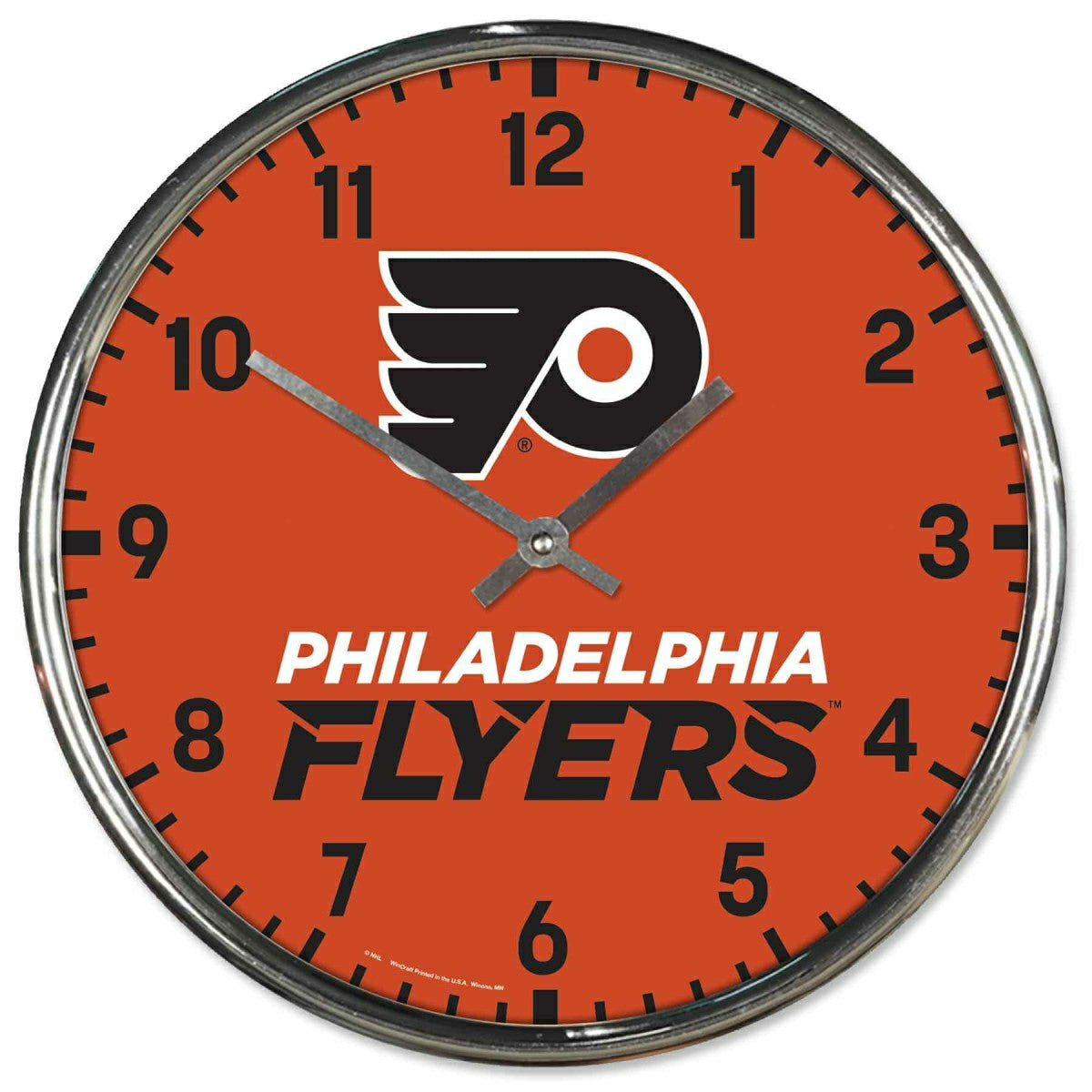 Philadelphia Flyers Chrome NHL Team Design Wall Clock - Taass outlet