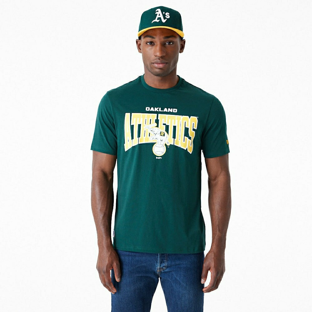 Oakland Athletics New Era Arch Wordmark MLB T-Shirt Green - Taass Online