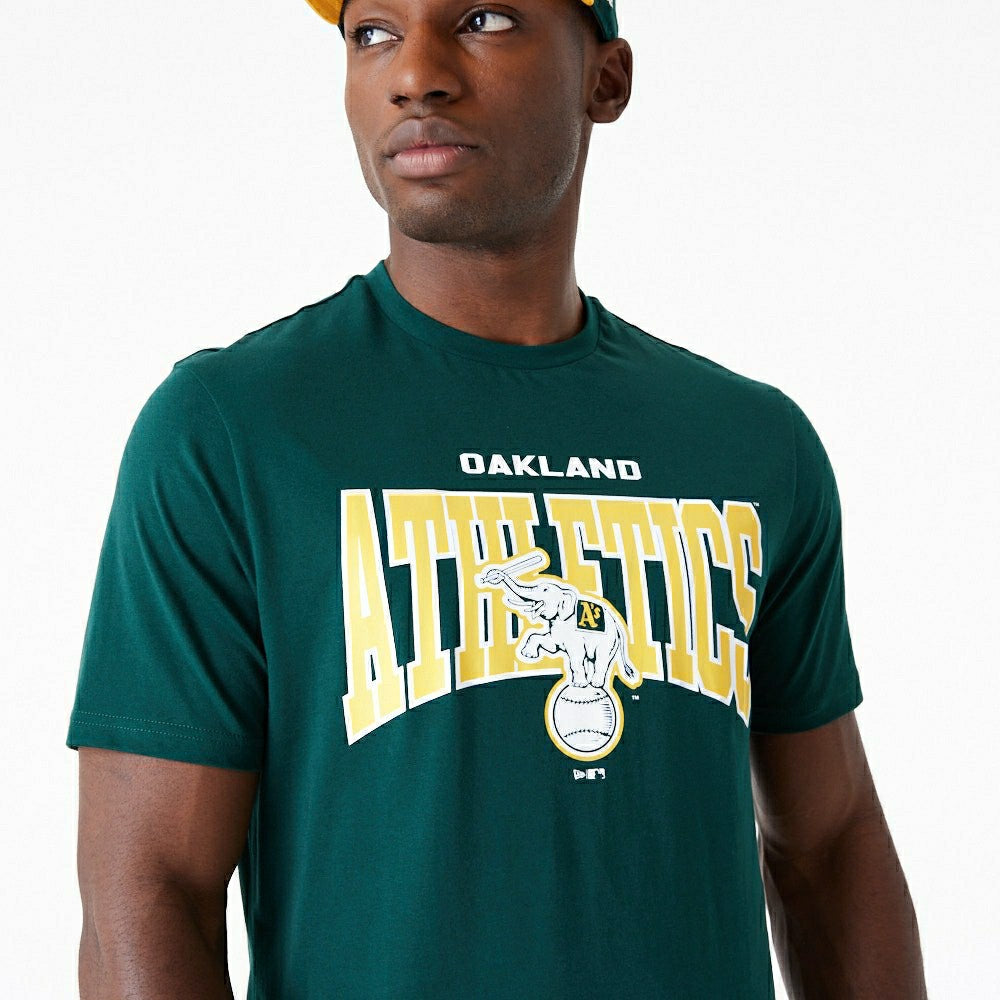 Oakland Athletics New Era Arch Wordmark MLB T-Shirt Green - Taass Online