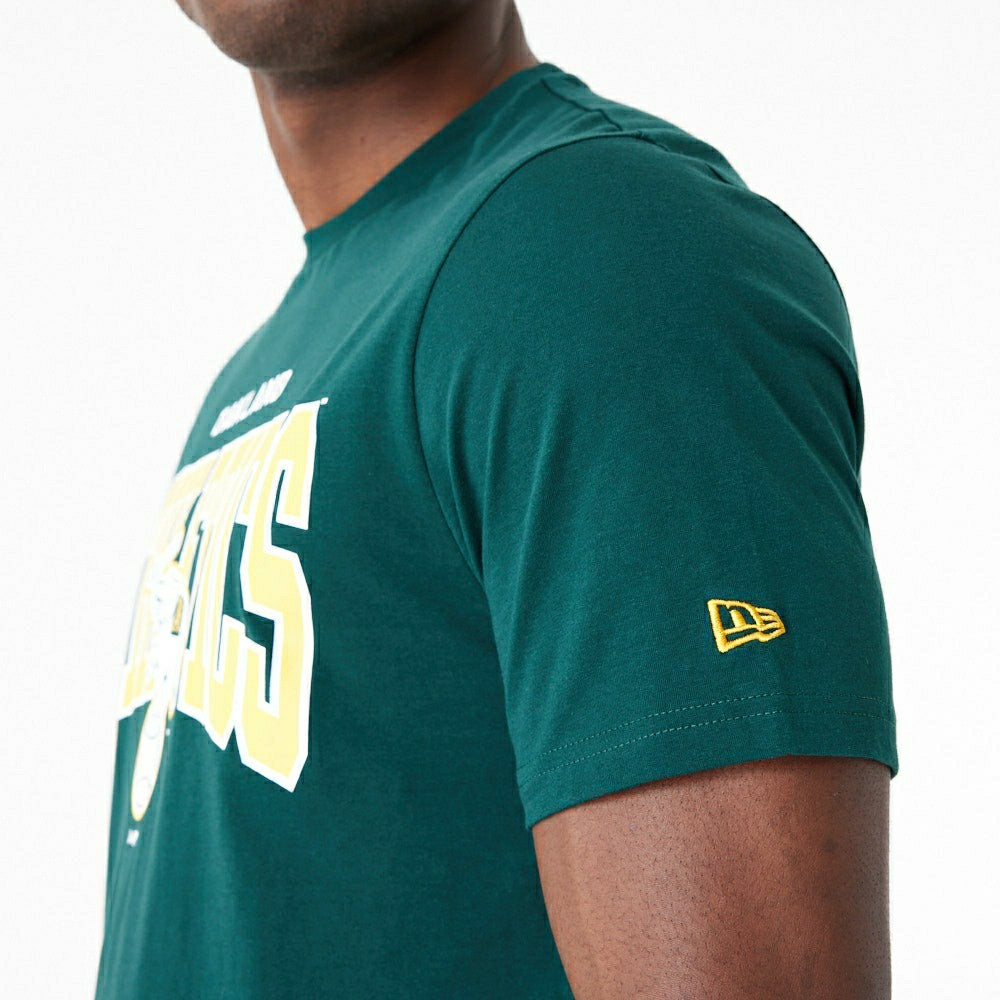 Oakland Athletics New Era Arch Wordmark MLB T-Shirt Green - Taass Online