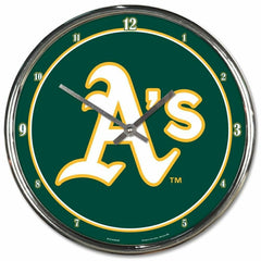 Athletics Chrome MLB Wall Clock - Taass sale