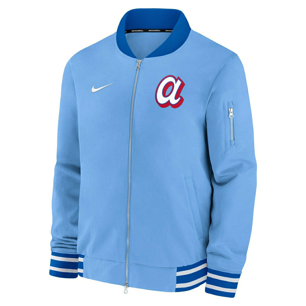 Atlanta Braves City Connect 2026 MLB Authentic Dugout Bomber Jacket Blue - Taass on sale