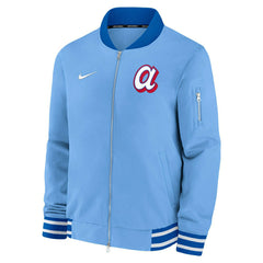 Atlanta Braves City Connect 2026 MLB Authentic Dugout Bomber Jacket Blue - Taass on sale