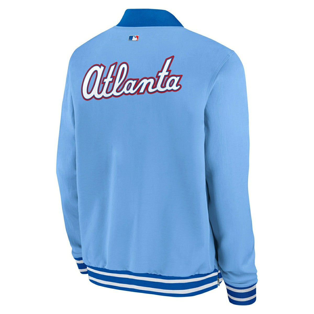 Atlanta Braves City Connect 2026 MLB Authentic Dugout Bomber Jacket Blue - Taass on sale