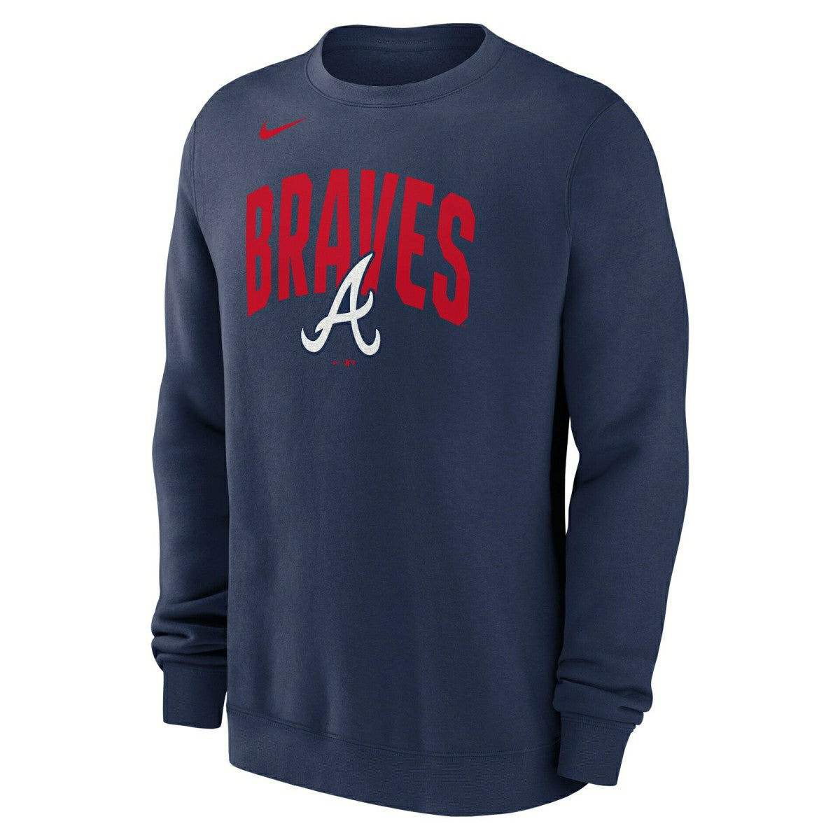 Atlanta Braves Club Fleece MLB Pullover Crew Navy - Taass on sale